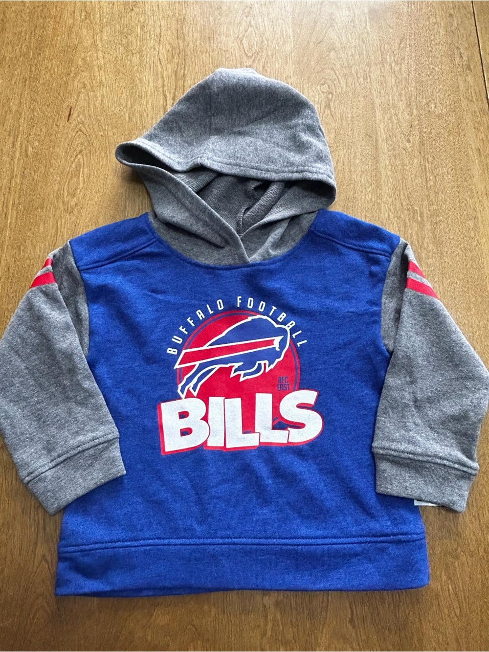 NFL Youth Blue & Gray Hoodie with Red Stripe Sleeves 
Size  2T